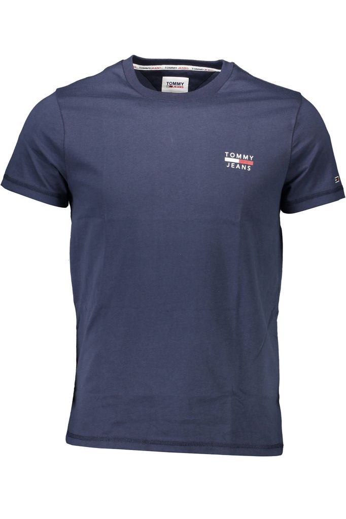 TOMMY JEANS Herren-T-Shirt mit halbärmeligem Rundhalsausschnitt und Logo-Print aus reiner Baumwolle Artikel DM0DM10099, S, Cotone 100%