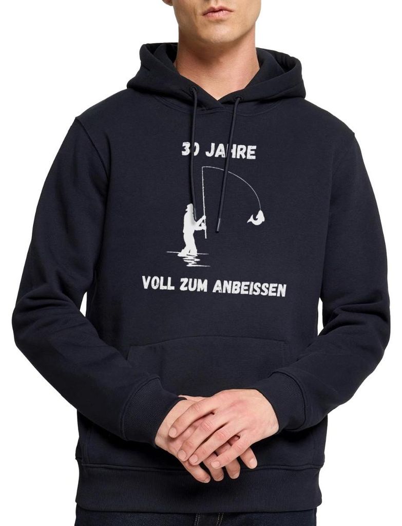 Spreadshirt 30ster Geburtstag | Angler | Zum Anbeißen Herren Premium Hoodie, L, Navy