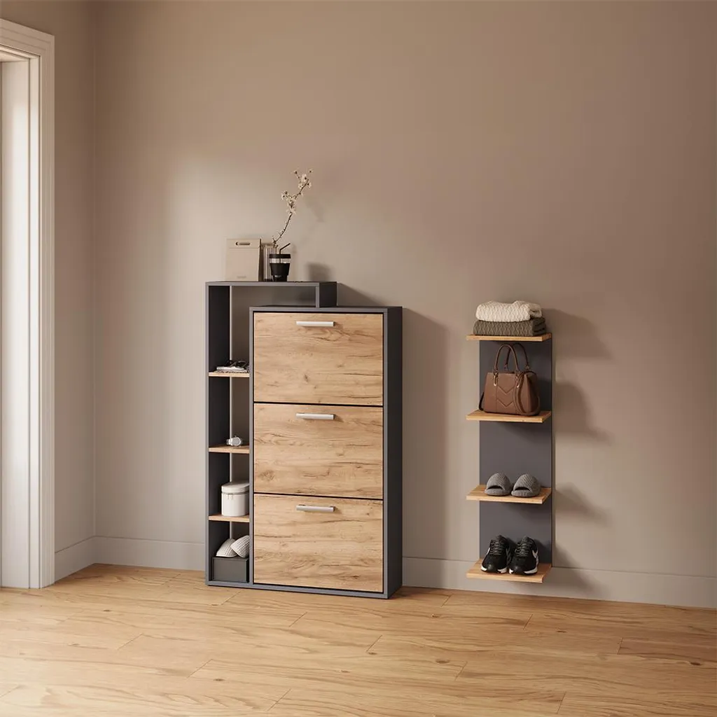 Étagère murale large 95cm anthracite Livinity Vesuvio robuste et chic - 4