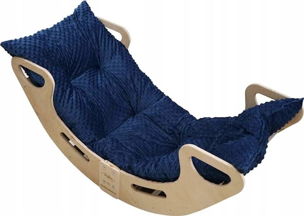 Skyline Holz Kletterbogen Klettergerüste Kletterdreieck Baby Kletterwippe Holzbogen für Kinder Montessori Lack Klappbar, mod.A, 110x51x48cm, Marine