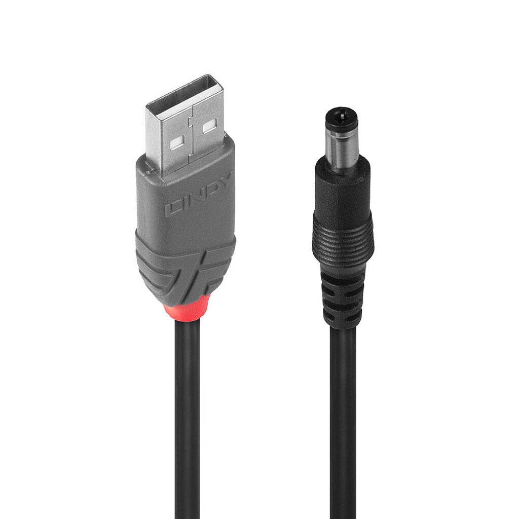 LINDY USB Typ A - DC 5.5/2.1mm Adapterkabel Hohlstecker Produktbild 