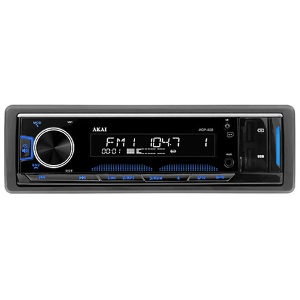 Autoradio AKAI ACP-400 : Poste Radio Voiture avec Bluetooth et USB Intégré