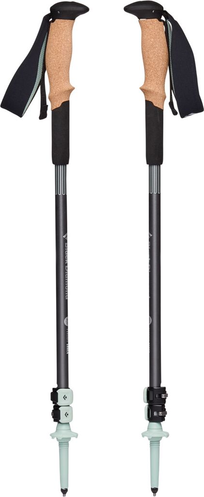 Pursuit Shock Trekking Poles, Steel Grey-Foam Green, M/L, Unisex, Hiking Poles, Black Diamond