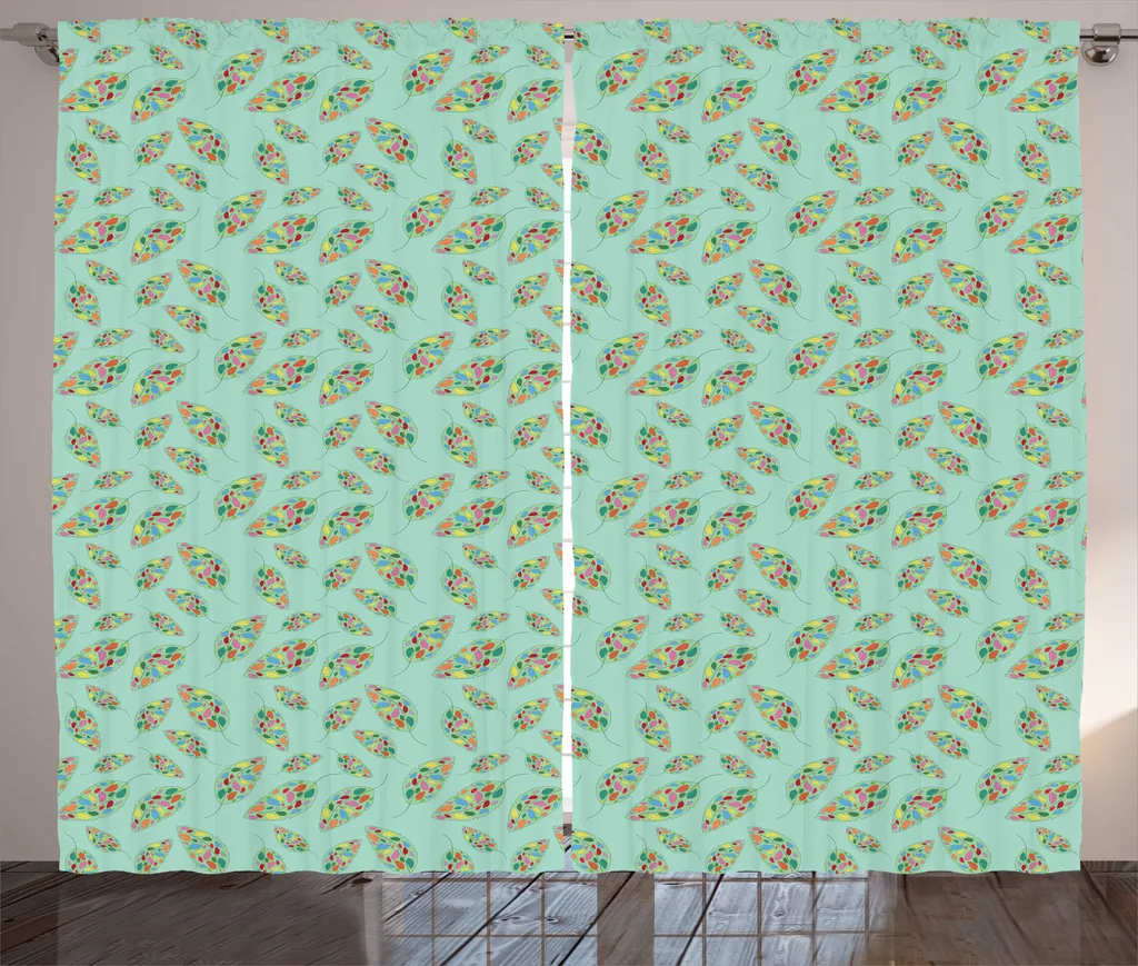Rideaux de Salon Universels Motif Nature d'Automne 280x225 cm Multicolore