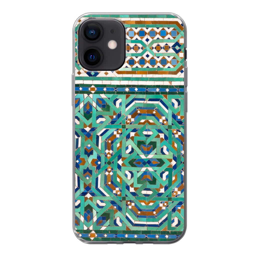 MuchoWow Handyhülle Schutzhülle Hülle für iPhone 12 Eine traditionelle marokkanische Mosaikdekoration Silikon Softcase Handy Hülle - Schutzh...