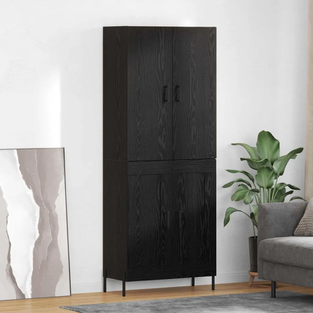 vidaXL Credenza Alta Nero Rovere 180cm | Mobile Multistrato