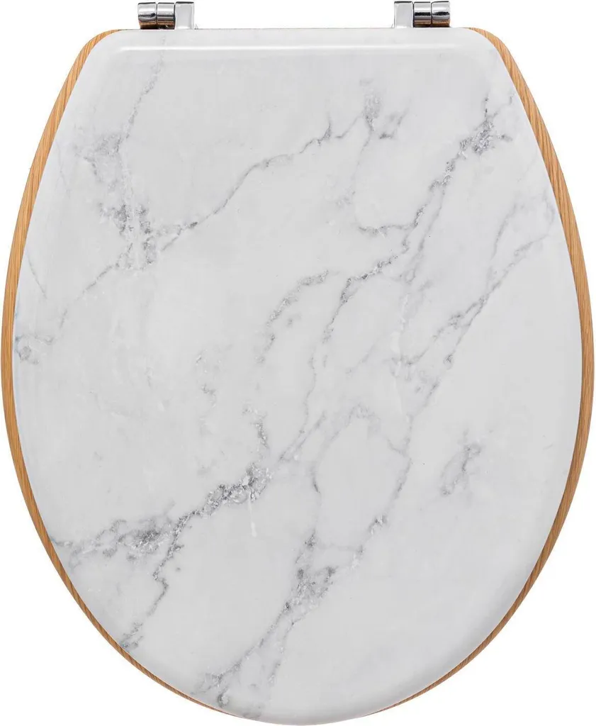 Abattant WC bois effet marbre Lea pour rénovation salle de bain
