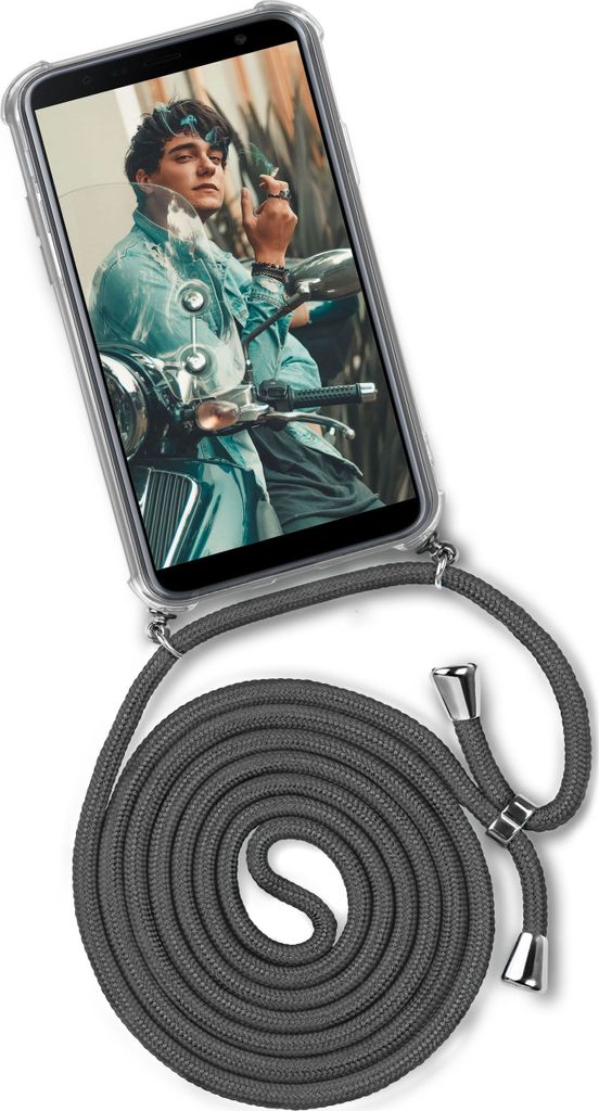 TWIST-Case + TWIST-Cord für Samsung Galaxy J4+, Farbe:Cool Elephant (Silber)