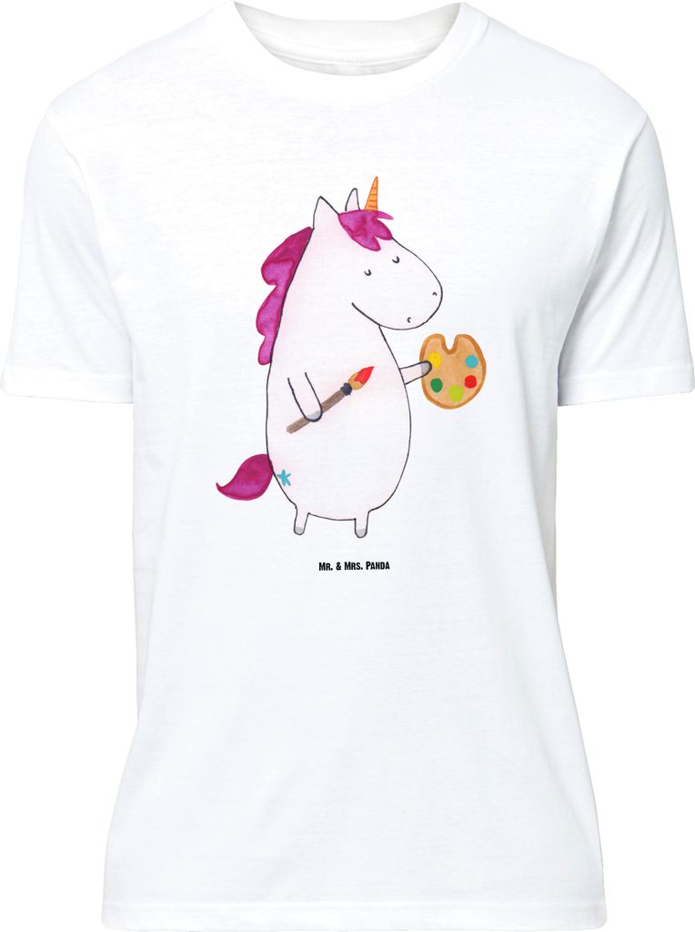 Mr. & Mrs. Panda Größe XL T-Shirt Einhorn Künstler - Weiß - Geschenk, Unicorn, Einhörner, Maler, Shirt, Welt, mit Spruch, Tshirt, Englisch, Malen