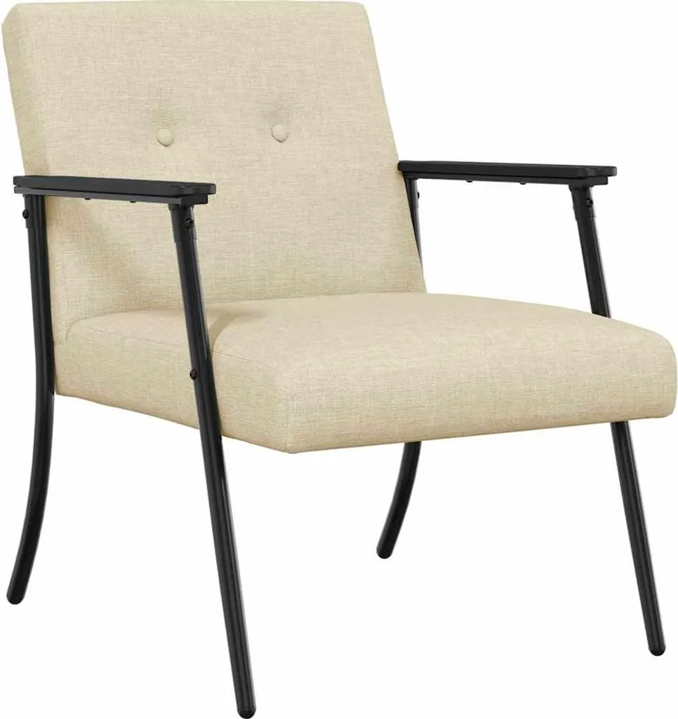 Poltrona Design Crema 59x75x78 cm vidaXL | Tessuto Soft Touch