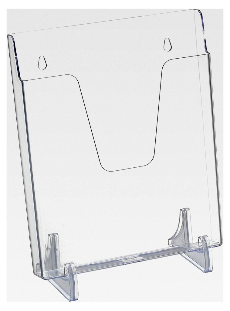 Ablagefach für Broschüren, Hochformat (für Wand oder Tisch) (mit abnehmbaren Stützen) (A4) (transparent)