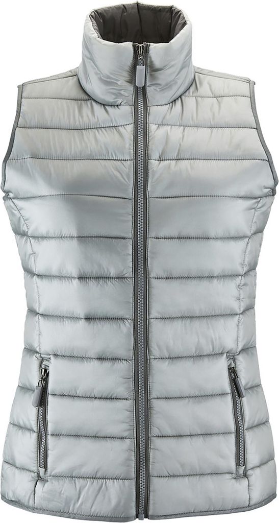 SOLS Damen Wave Stepp Weste/Gilet Wasserabweisend PC2454 (S) (Metall Grau)