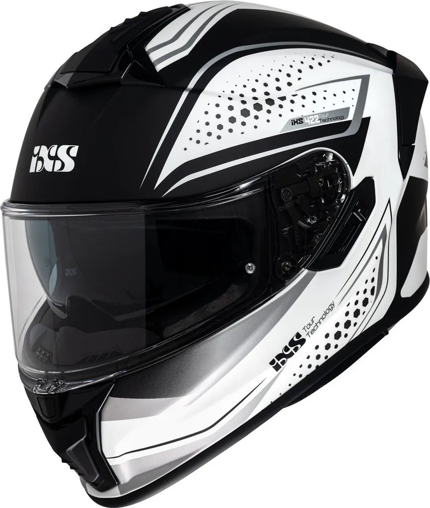 Casque intégral de moto iXS422 FG 2.2 blanc et gris mat en taille L