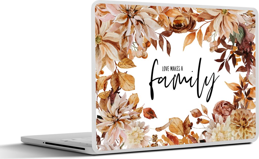 MuchoWow Laptop Aufkleber Sticker Cover Zitate - Liebe macht eine Familie - Sprichwörter - Familie 30x22 cm - Laptop-Sticker