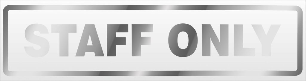 Kiwistar Staff only Magnetschild Schild magnetisch - 20cm Chrom - Magnetfolie für Auto PKW Kfz