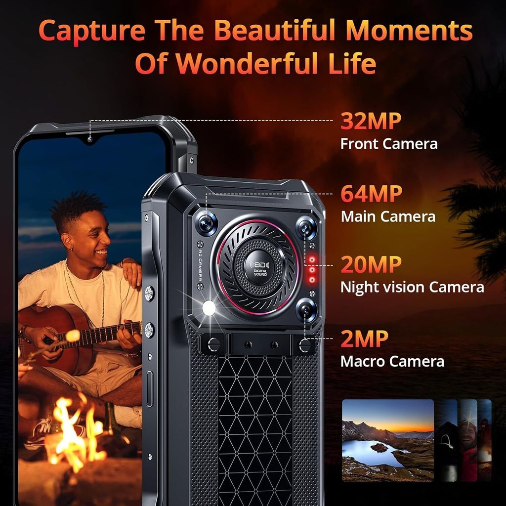 OUKITEL WP33 Pro 5G vonkajší mobilný telefón 22000mAh 24GB Obrázok produktu 4
