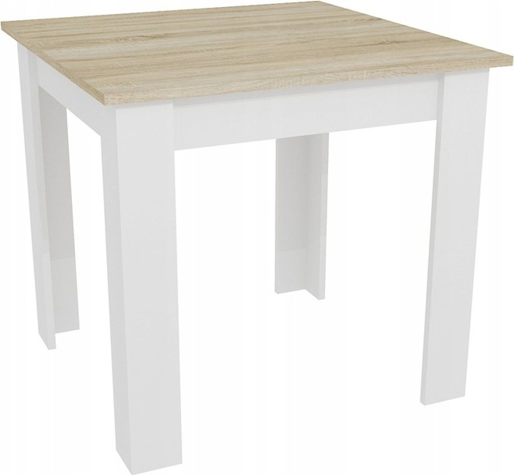 Esszimmertisch Küchentisch, Platte aus Sonoma-Eiche, Holztisch Esstisch 80 x 80 x 75 cm, 18 mm Dicke, Küche Wohnzimmer Sonoma-Eiche und weiß