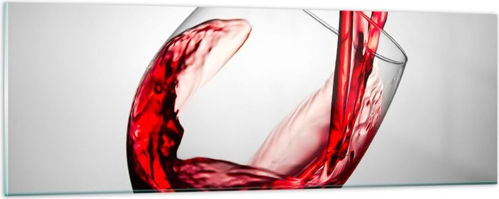Bilder auf glas - Trinken glas wein - 90x30cm - Glasbilder - Wandbilder - Kunstdruck - zum Aufhängen bereit - Wanddekoration aus Glas - Glas Bilde...