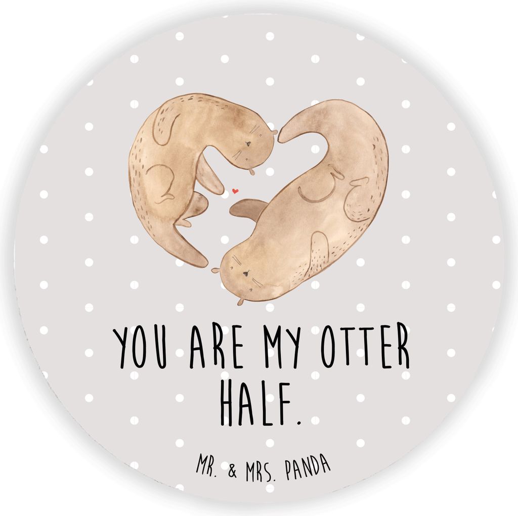 Mr. & Mrs. Panda magnet Otter Herz - Grau Pastell - Produktbild 