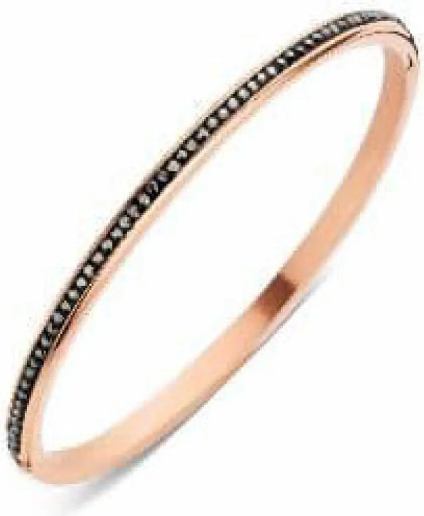 Regala un Sogno: Bracciale Victoria Oro Rosa e Pietre Nere Simbolo d'Amore