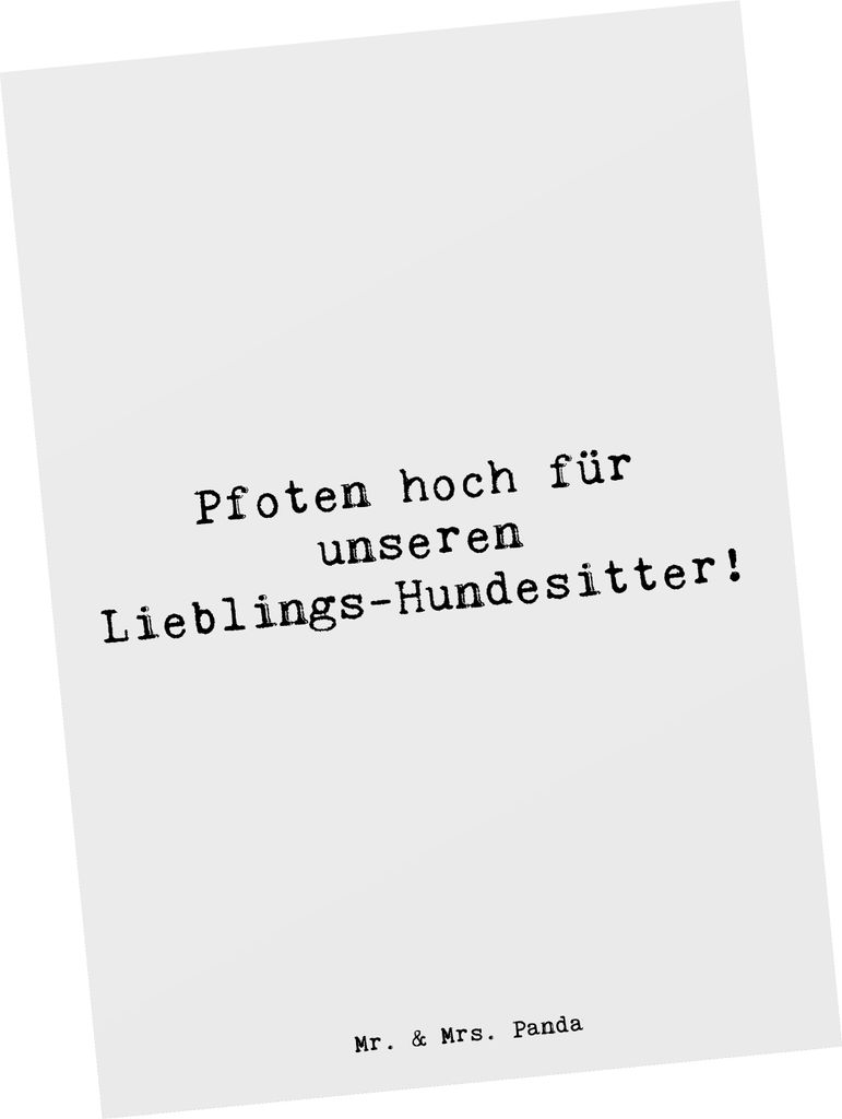 Mr. & Mrs. Panda Postkarte Spruch Lieblings-Hundesitter - Weiß - Geschenk, Hunde Betreuung, Hundesitting, Fotokarte, Herzlichen Dank, Postkarten, ...