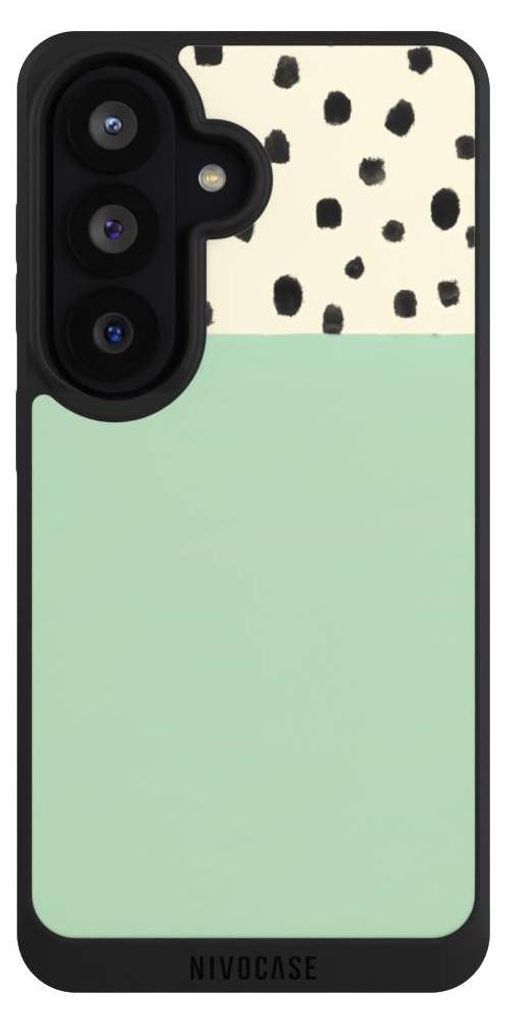 NIVOCASE Handyhülle für Samsung Galaxy S26 Hülle NIVOpure Case Schwarz Abstrakt Boho Polka Dots