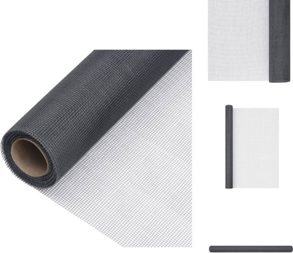 vidaXL Fliegengitter Fiberglas 112x500 cm Grau - Zaunfelder