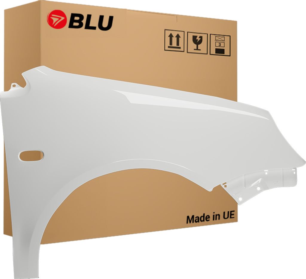 BLU Kotflügel Passend für VW Volkswagen Polo 9N IV 4 LB9A Rechts Weiss CandyWeiss | 2001-2005 | Vorderseite Vorne | Lackiert | Einbaufertig