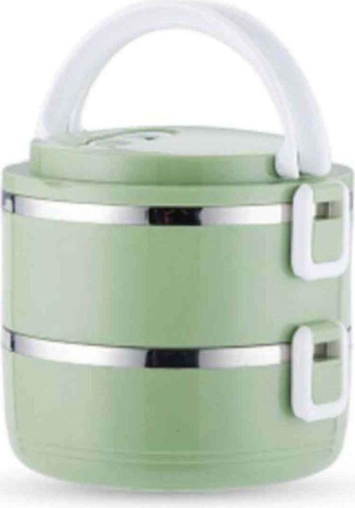 2-lagige Thermo-Lunchbox aus Edelstahl, stapelbar, auslaufsicher