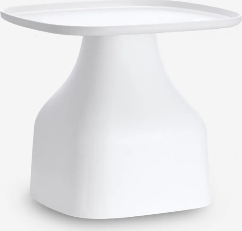 Table basse moderne Bell L 48x48cm - Finition blanche haute qualité