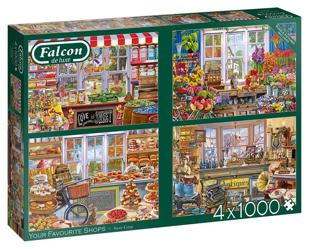 Jumbo 11249 Falcon - Deine Lieblingsläden 4x 1000 Teile Puzzle