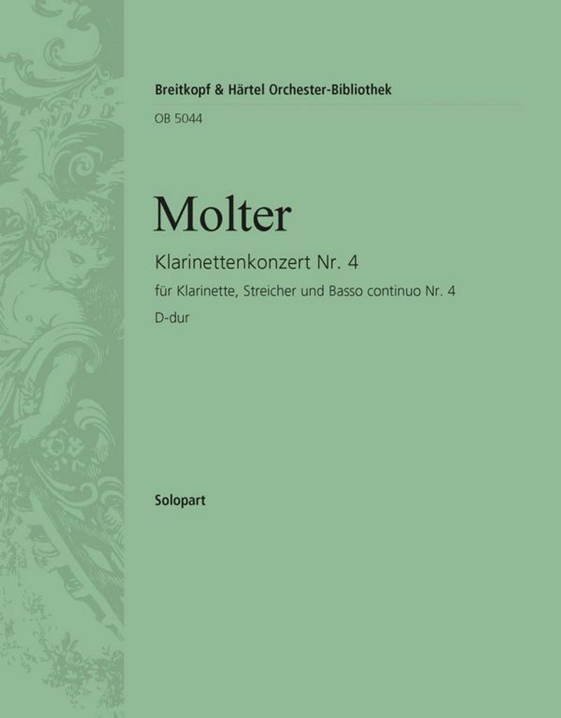 Konzert D-Dur Nr.4 für Klarinette, Streichorchester und Bc Klarinette in D und A