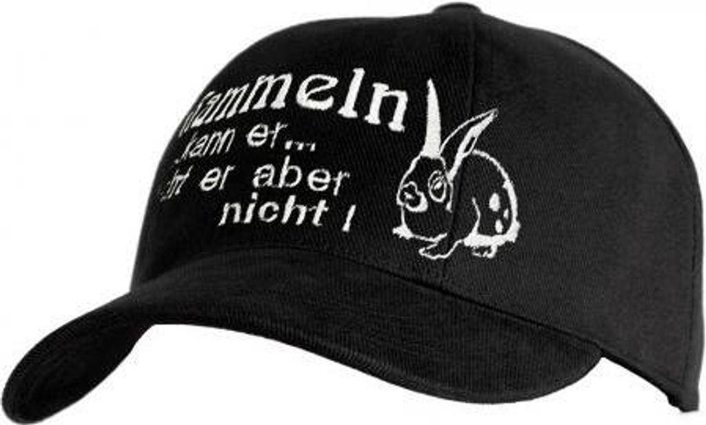 Baseballcap mit Einstickung - Kaninchen - Rammeln kann er.... - KN285 schwarz