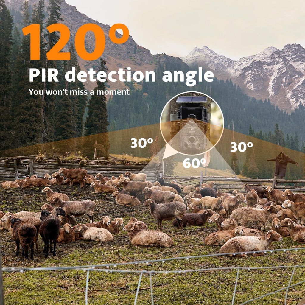 Kamera pro volně žijící zvířata 4K 48MP solární kamera pro Obrázek produktu 3