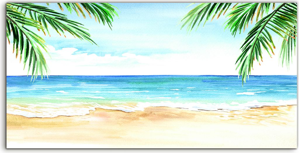 Coloray Canvas 100x50 Wandbild Leinwand Bilder Seelandschaft Tropischer Sommerstrand