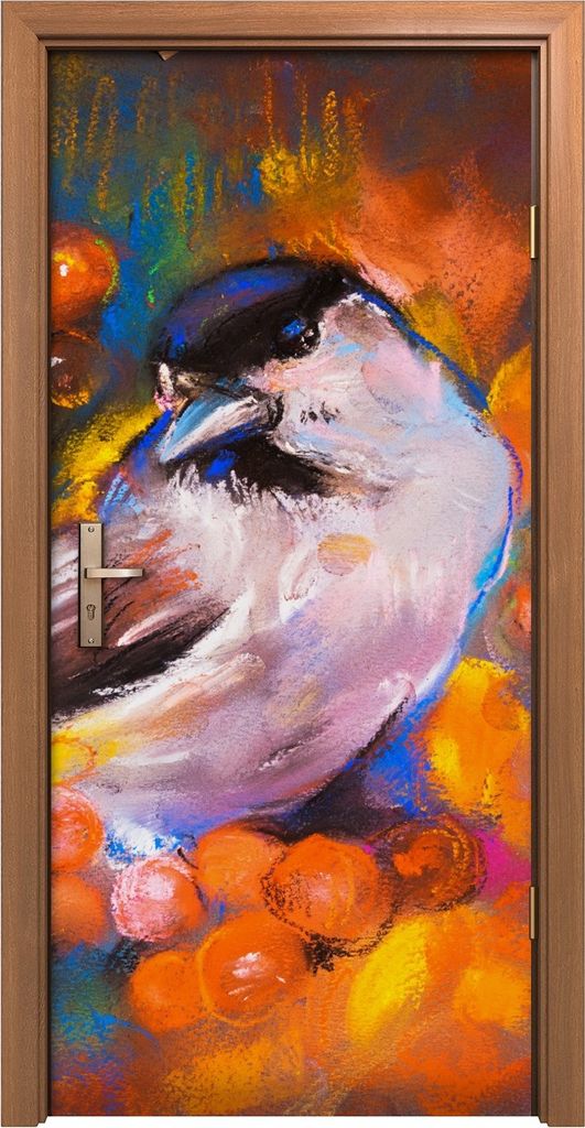 Türposter 90x200 cm Türaufkleber Türtapete Türfolie Klebefolie Kunst Schöner Sing Vogel Moderne Kunst