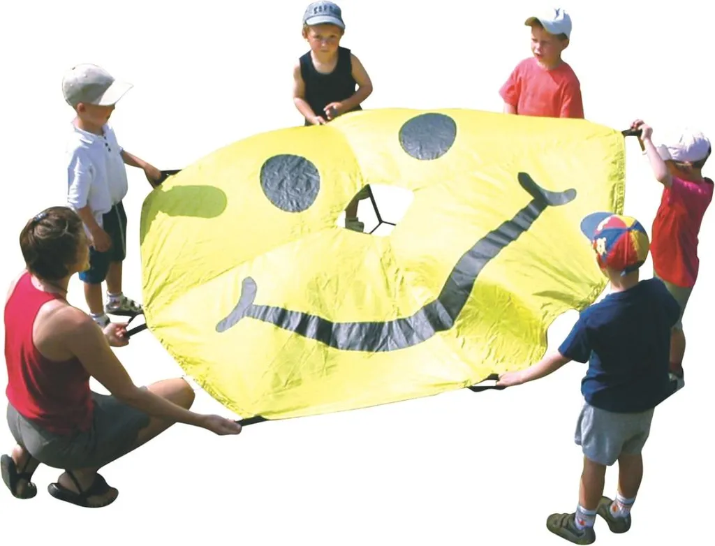 Spordas Parachute Smiley Jouet 20cm en Polyester Jaune pour Enfant