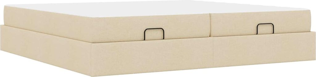 Bettgestell mit Matratze mit Matratze 2 pcs Creme Stoff