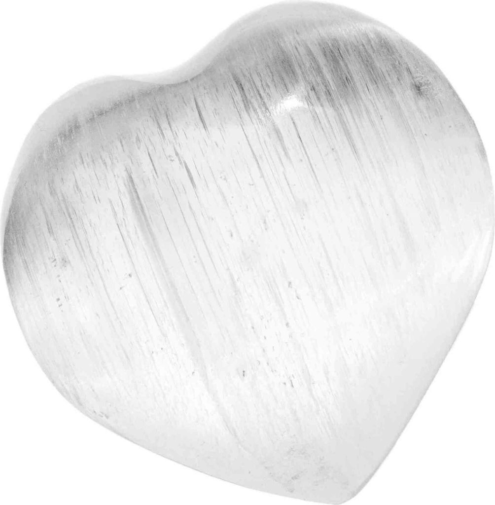 2x Selenit Herz 5,5x2,5cm – Handgeschnitztes Herz für Energiearbeit und Meditation