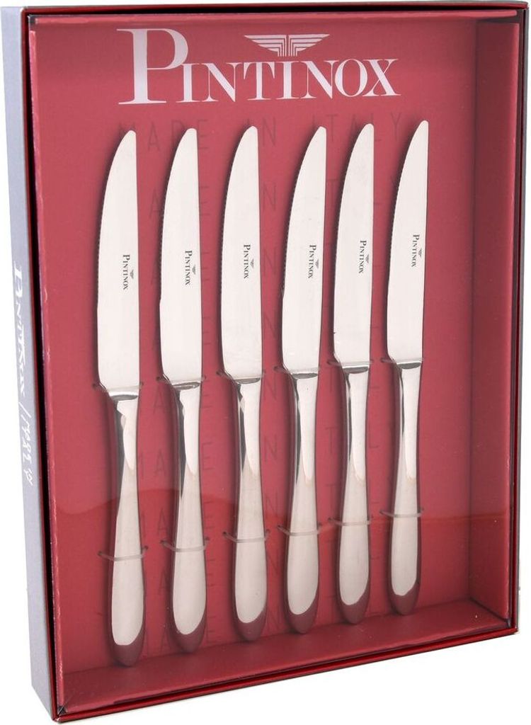 PINTINOX Steakmesser geschmiedet Wellenschliff Edelstahl 18/10 Ritz 6 tlg.