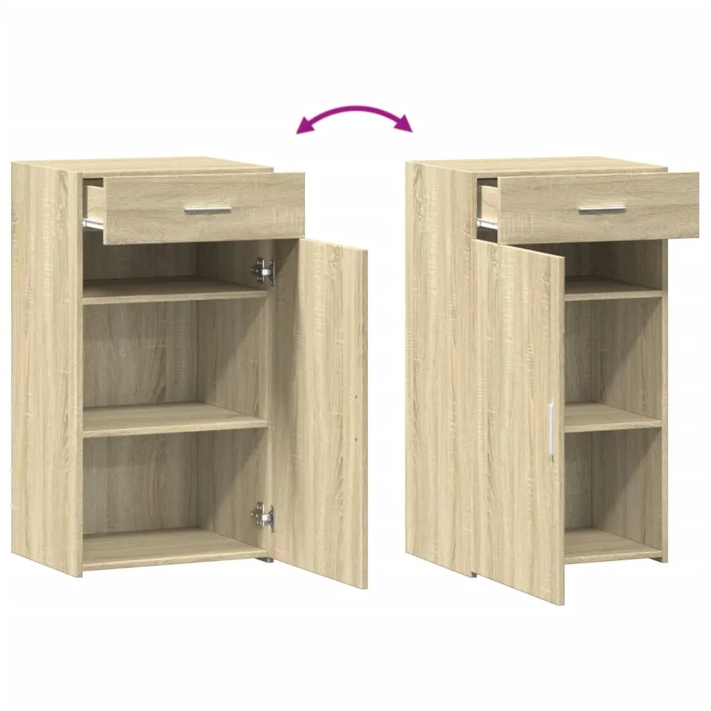 Credenza Rovere Fumo 90x34x80 cm in Legno Multistrato 828089