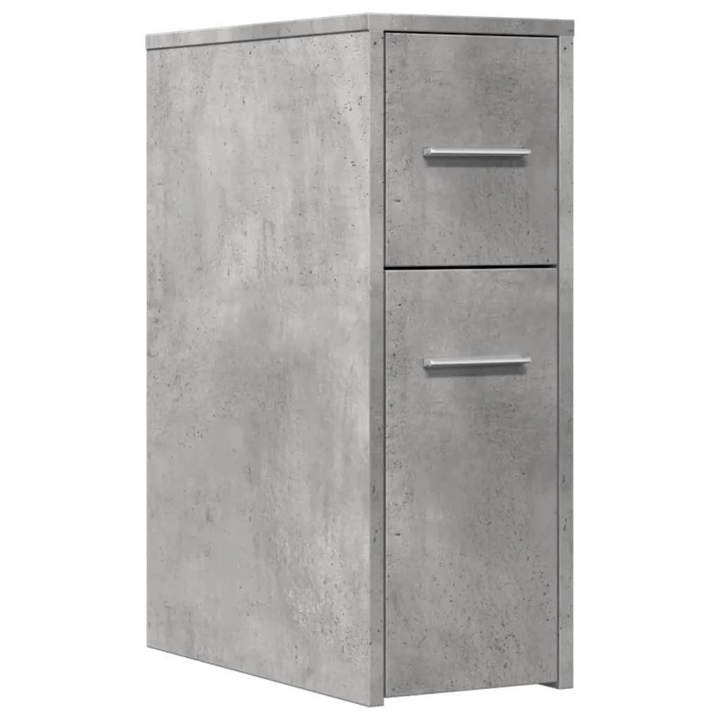 Mobile Bagno Stretto vidaXL con Rotelle Cemento Grigio Salvaspazio