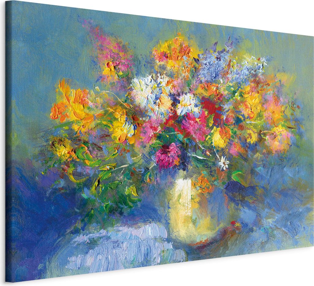 Italienischer Leinwand Leinwandbild - Autumn Bouquet 90x60 cm Blumen b-B-0102-b-a