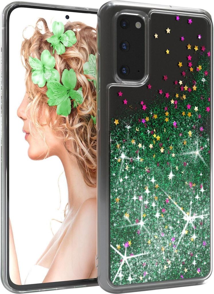 EAZY CASE - Glitzer Hülle kompatibel mit Samsung Galaxy S9 Glitzer Schutzhülle, Soft Case, Backcover Transparent mit Motiv