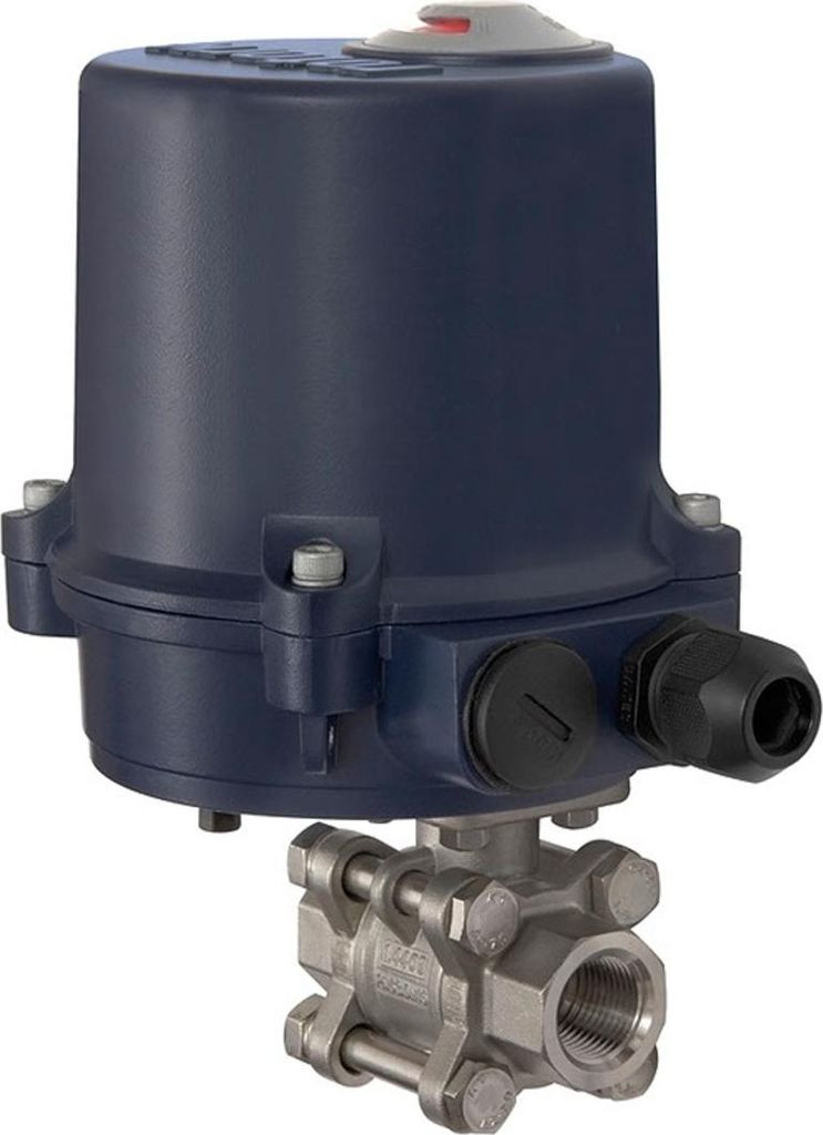 Riegler 2-Wege-ES-Kugelhahn, elekt. Stellantrieb, 230 V AC, 50 Hz, Rp 1/2