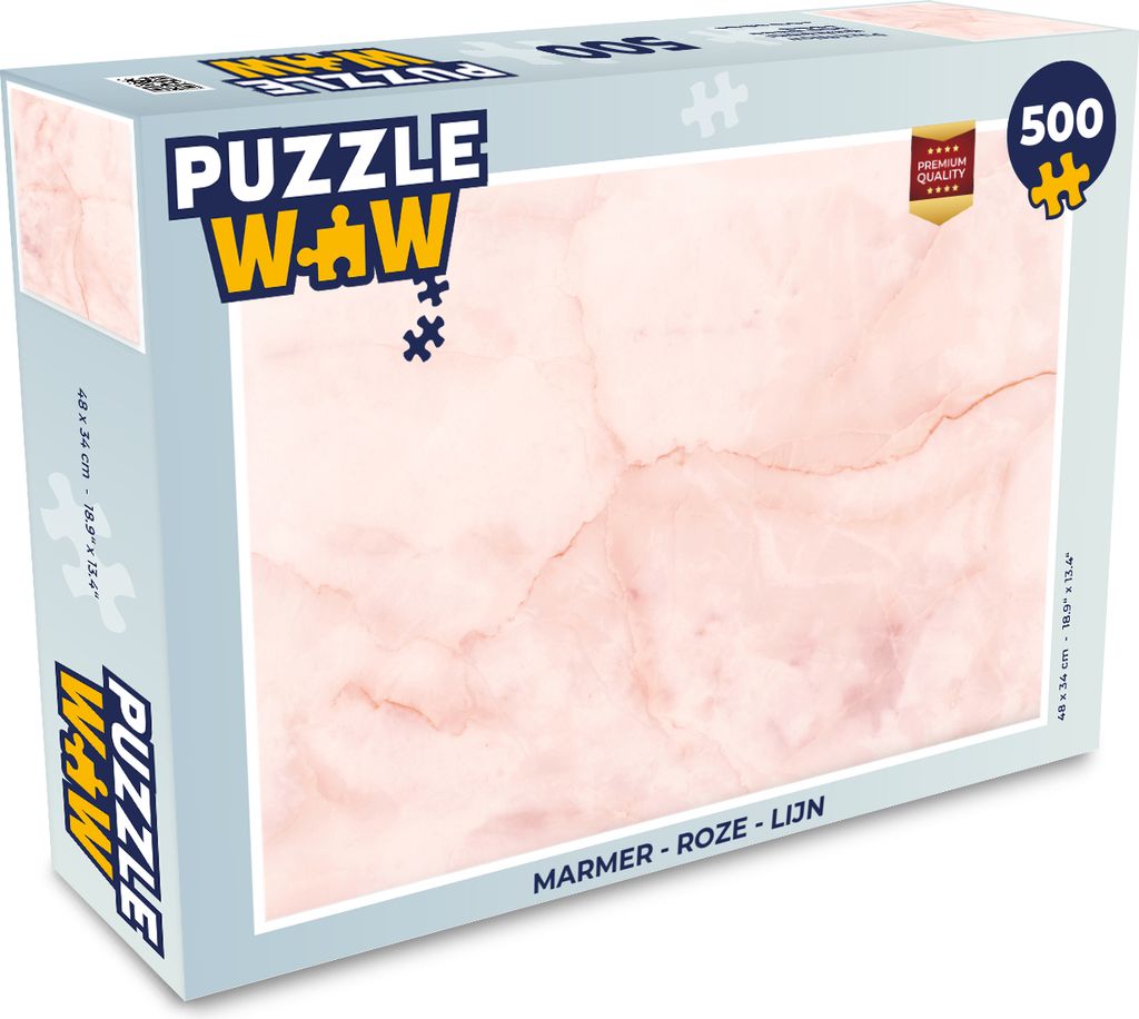 MuchoWow Puzzle 500 Teile Marmor - Rosa - Linie - 500 Teile - Kinder - Selberbauen - Puzzlespiele