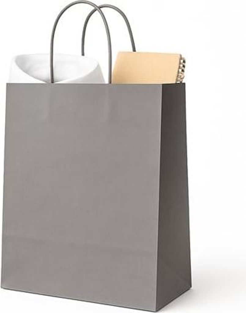 Papiertüte 350 x 140 x 440 mm, grau, modern, universell, zum Einkaufen