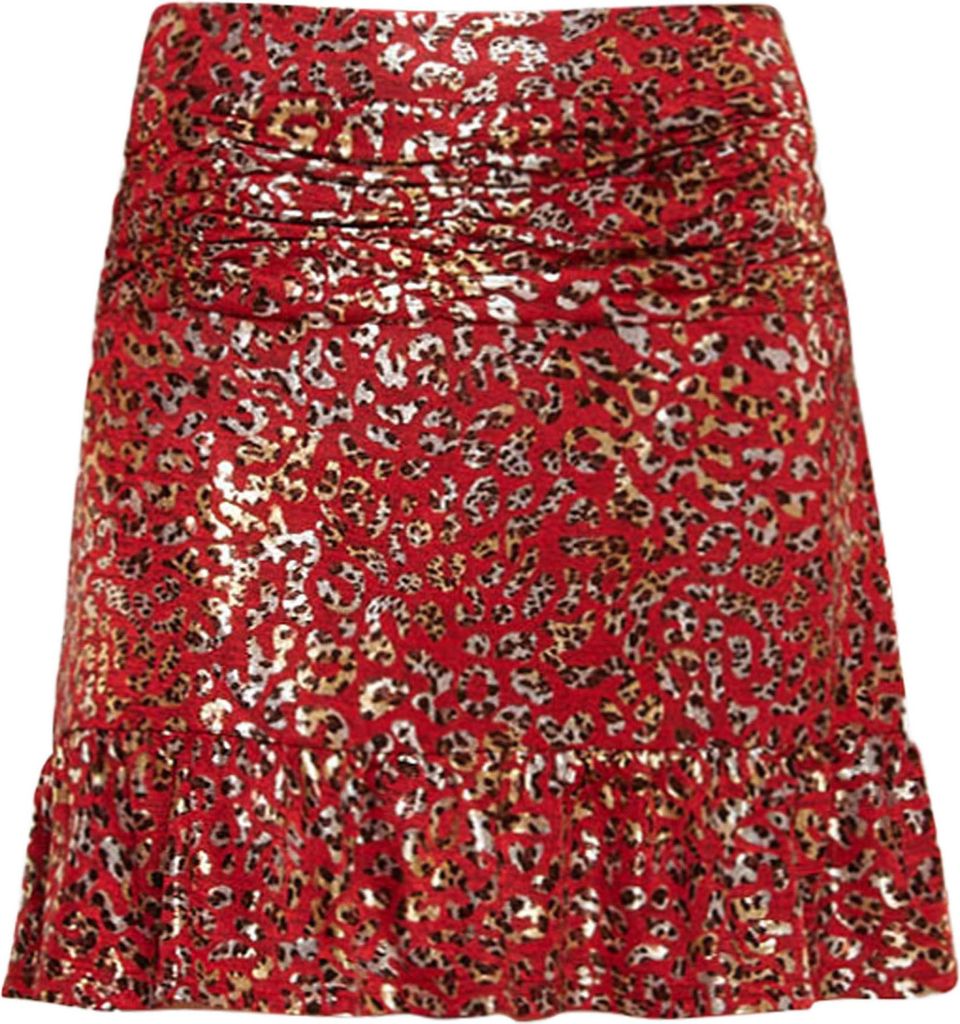 Leo Skirt Rock mit Leopardenprint und Rüschen am Saum