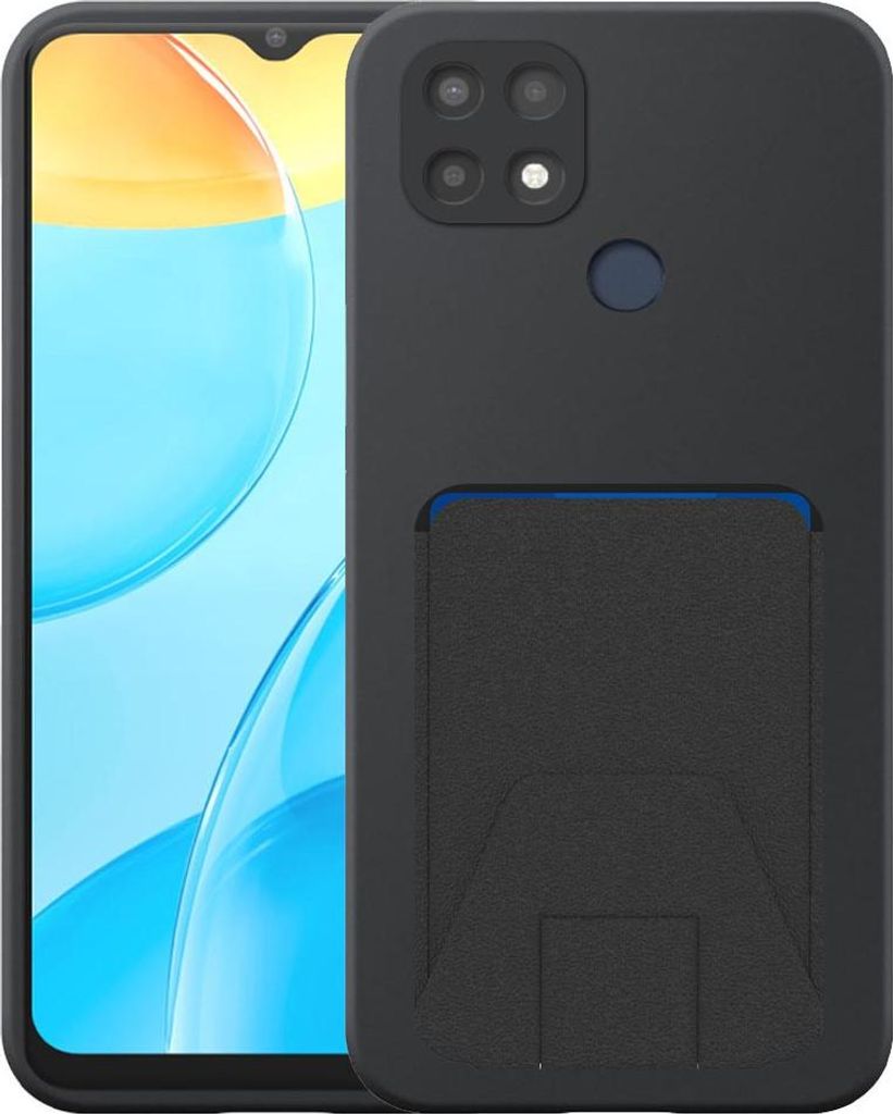 Geeignet für Oppo A15 / A15s / A35 Phone Case mit einstellbaren Leder Kartenschlitz - Flexible Back Cover Case Silikon TPU mit einstellbaren Leder...