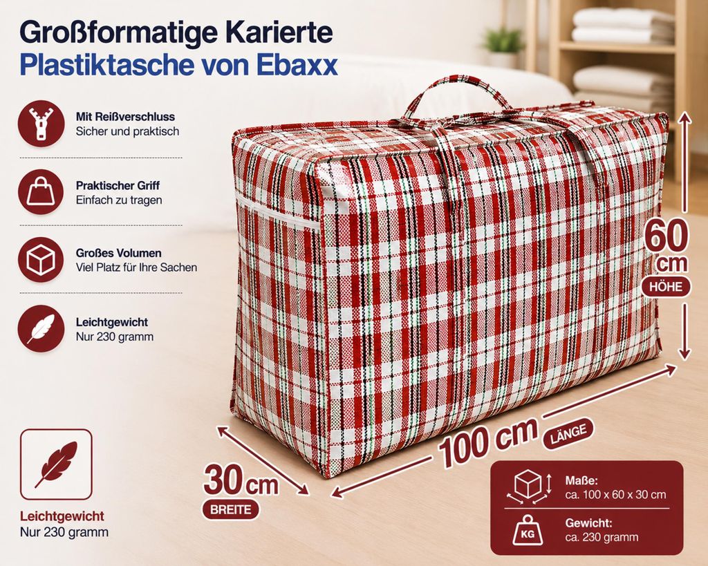PLASTIKTASCHE Auswahl Jumbo Unterbettkommode Aufbewahrungs Produktbild 